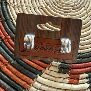 Native American Sterling Huggie Earrings