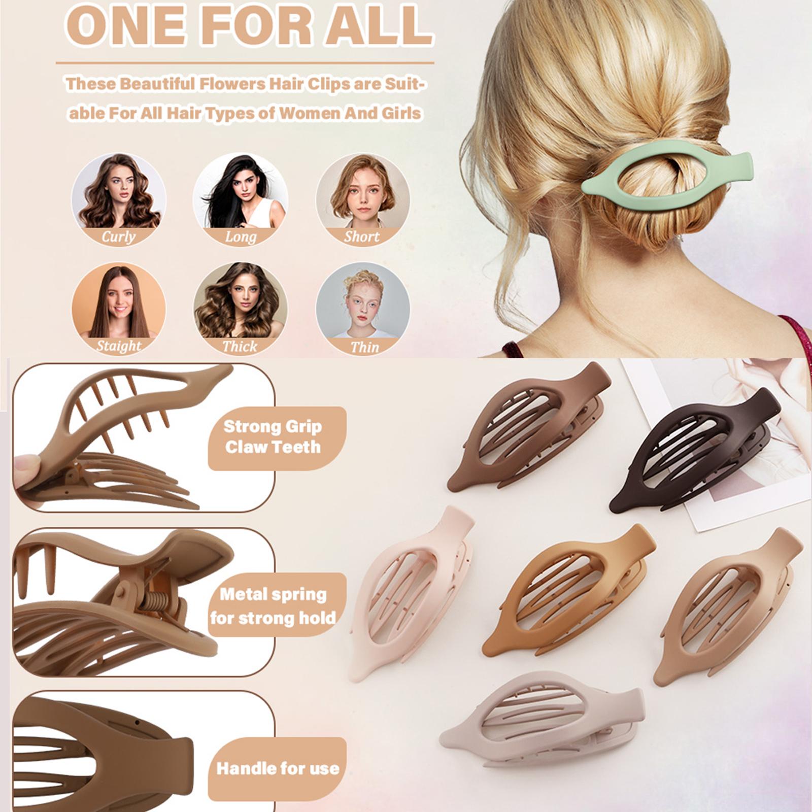 AWAYTR Flat Claw Clips Elegant French Concord Hair Clips Side Slide Duckbill Clips for Women Girls Strong Hold No Slip Grip Thick or Thin Hair 6Pcs/Set TikTokShopBlackFriday Hair Pin