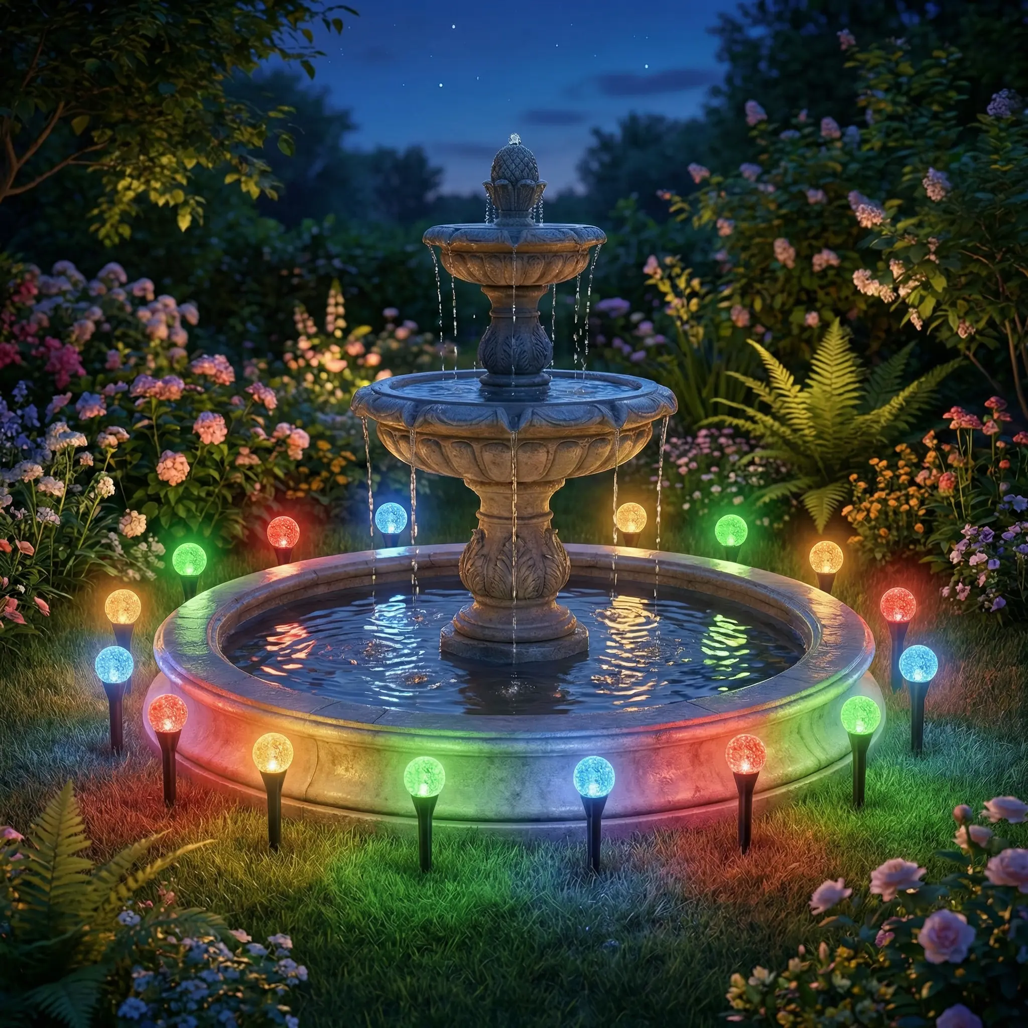 Solar-Powered LED Ground Stake String Lights - 30/50-Light Set 8 Lighting Modes IPX4 Outdoor Waterproof Rating Multiple Ideal for Wedding Parties, Festival Decorations, Proposal Ceremonies, Garden Courtyards, and Patio Railing Decorations