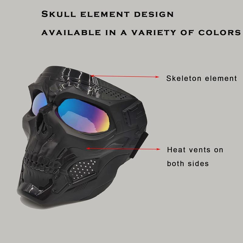 Tactical skull mask is suitable for CS shooting games, role playing, Halloween, outdoor sports decoration. Windproof Tactical Skull Goggles