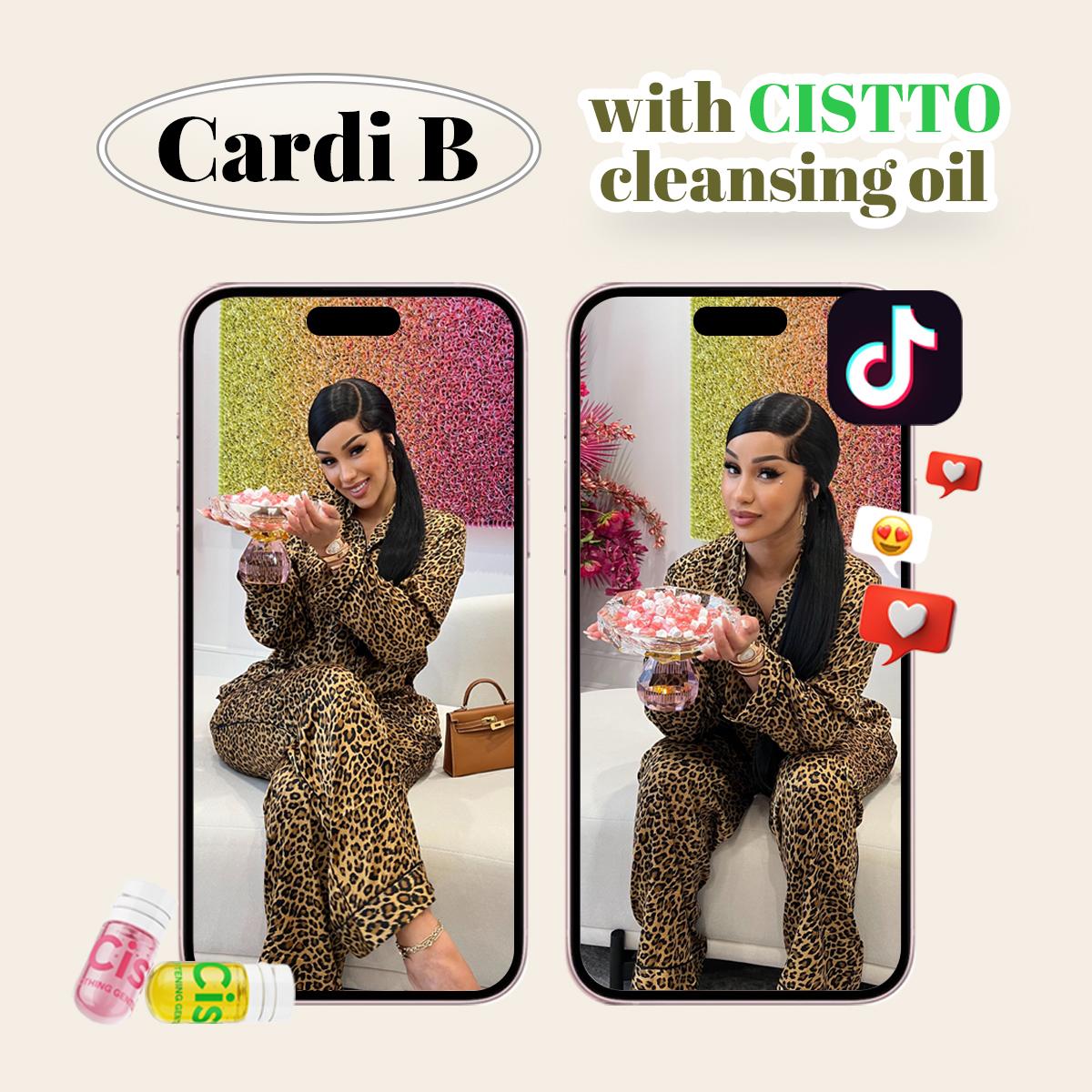 Cardi B with Cistto Mini Makeup Remover, Nourishing and Gentle for Sensitive Skin&All Skin Types, Mascara,Removal Springtok Moisturizing Cleansing Oil Cosmetic