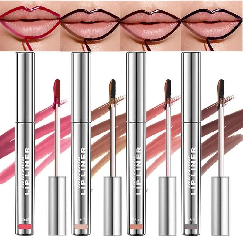 Peel-Off Lip Liner Pen: Non-Sticky, Long-Lasting, Matte Finish Lip Liner with Anti-Cup Staining