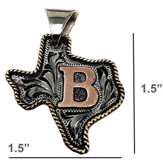 Handmade Texas Necklace & Keychain with Copper Initial. Custom Made. Texas-Based. Fashion Jewelry Accessories