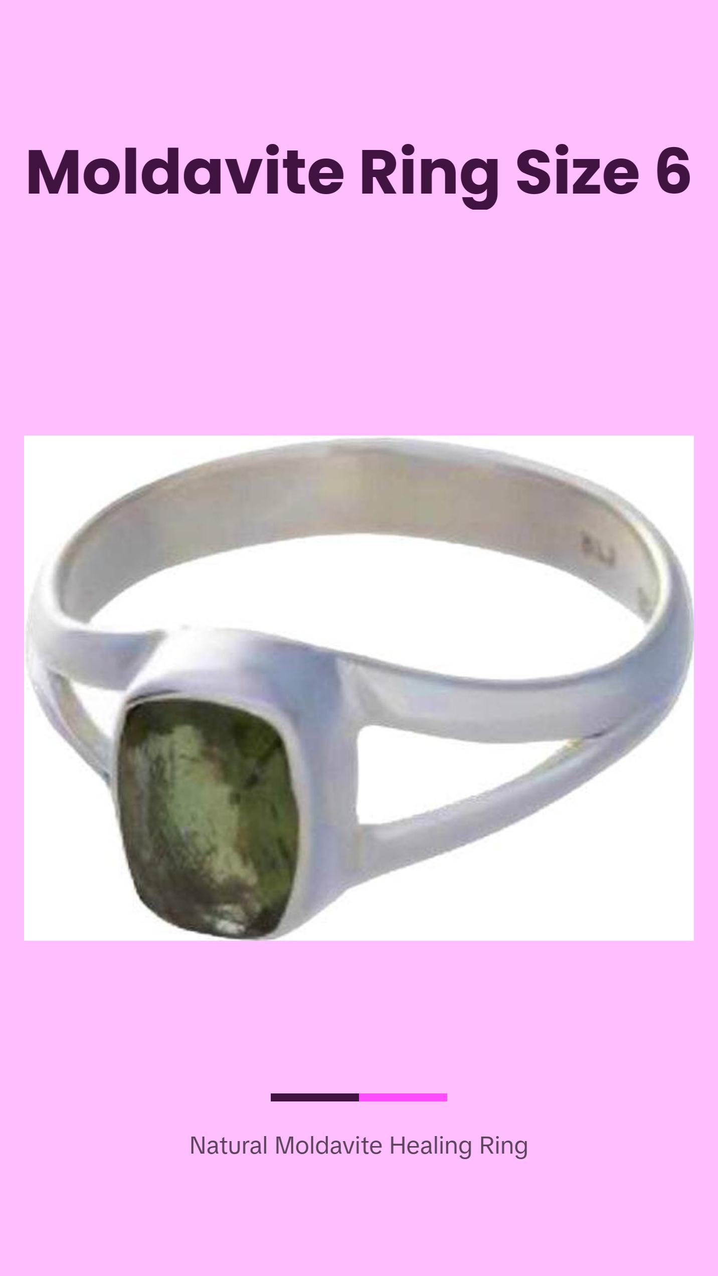 Beautiful Moldavite Ring Size 6
