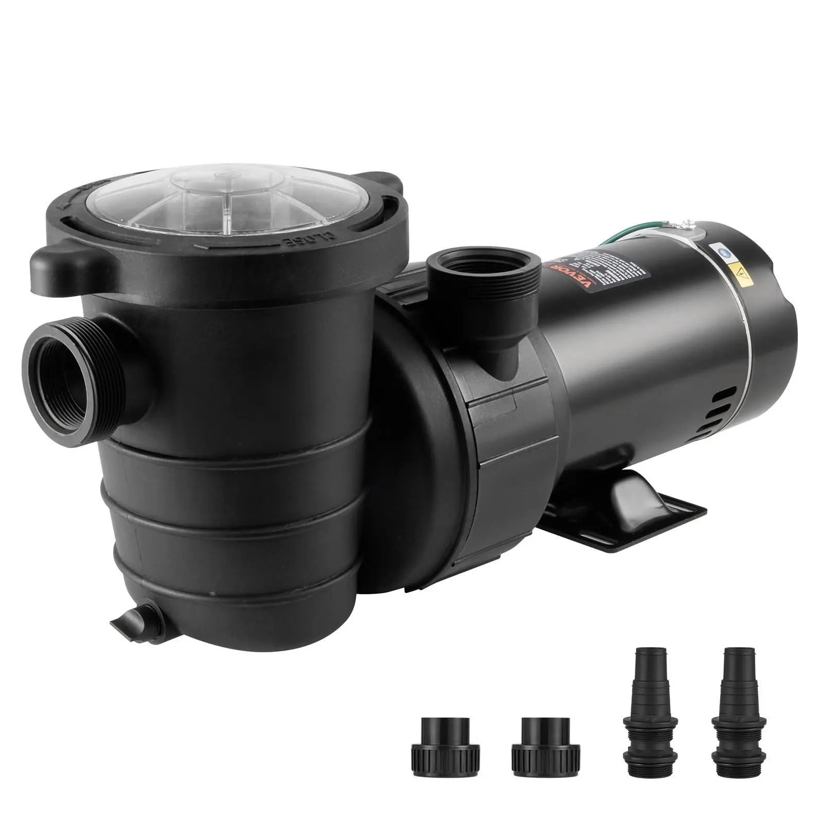 VEVOR Above Ground Pool Pump,  1HP, 80 GPM Max. Flow Single Speed Swimming Pool Pump, 120V 3450 RPM 36 ft Max. Head Lift Pool Pump with Filter Basket, for Above Ground Pools Hot Tubs Spas, Tested to UL Standards#BackToSchool