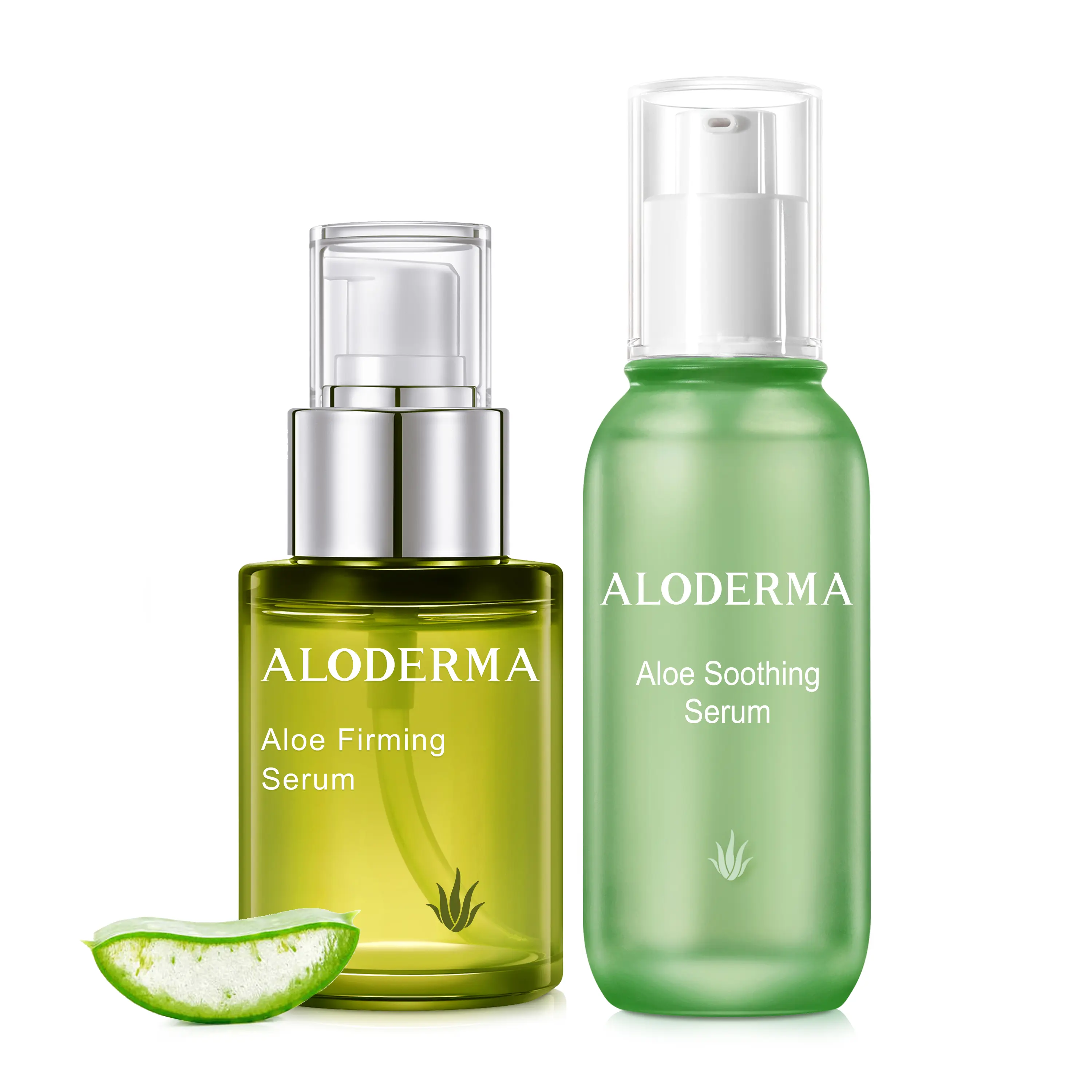 ALODERMA Face Serum Set, 4-Piece Glow Routine Kit with Organic Aloe & Hyaluronic Acid for Firming, Soothing & Plump Skin for All Skin Types, Radiant, Gentle, Glow Up, Soft Skin