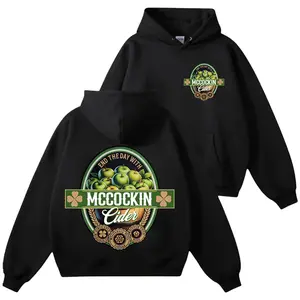 McCockin Cider Men's funny Hoodie- Crewneck humor Menswear Casual Tshirt Graphic Print