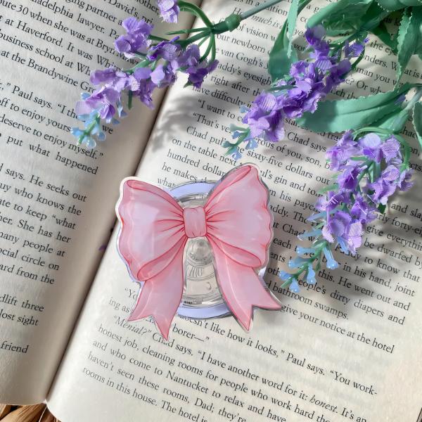 MagSafe Magnetic Phone Kindle E Reader Grip, Book Stack Pink Bow Coquette Concha Cherry Emotional Goose Pop Socket