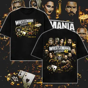 [WWE] WrestleMania Las Vegas 42 WWE Graphic T-Shirt, WrestleMania 42 Vegas Event Shirt, Roman Reigns Cody Rhodes Rhea Ripley Seth Rollins Wrestling Fan Tee, WWE Casino Vegas Style Vintage Streetwear Shirt, Pro Wrestling WrestleMania Fan Gift Tee 67 shirt