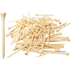 250/130/100 Pack of 2-3/4 or 3-1/4 Inches Professional Bamboo Golf Tees - Stronger Than Wooden Golf Tees Biodegradable & Less Friction