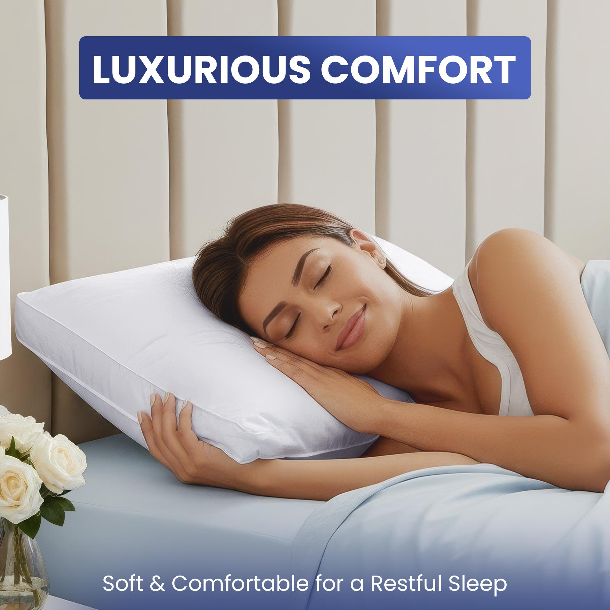 Utopia Bedding Gusseted Bed Pillows (4 Pack) - Hotel Quality Cooling Pillows for Sleeping, Side & Back Sleepers - King/Queen Size, White