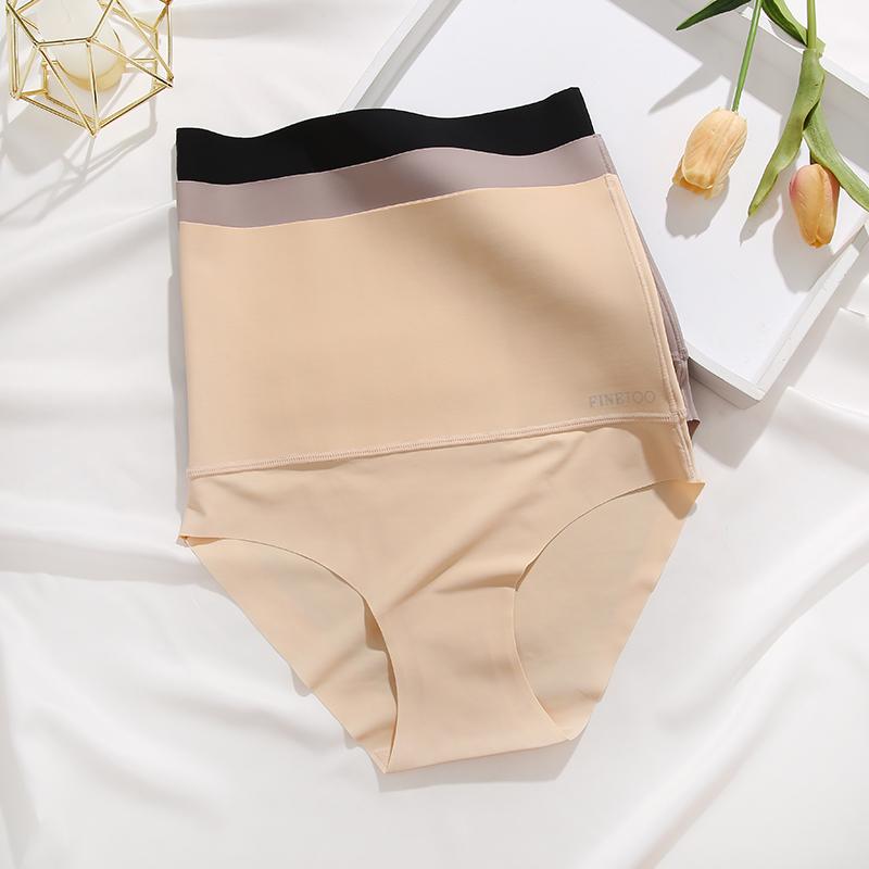 FINETOO 4pack Underwear for Women High Waisted Nylon Brief Basic Lingerie Bikini Seamless Panties S-3XL Minimalist Womenswear Elastic SpringStatements