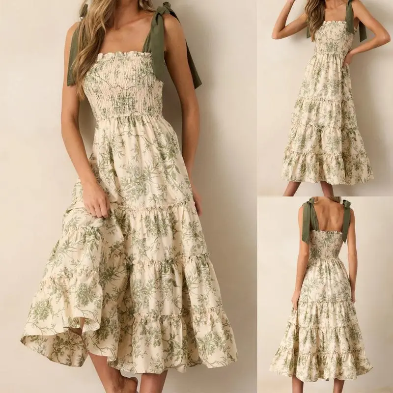 open lace back dress Adrianna Papell Floral Embroidered Flounce Hem Dress