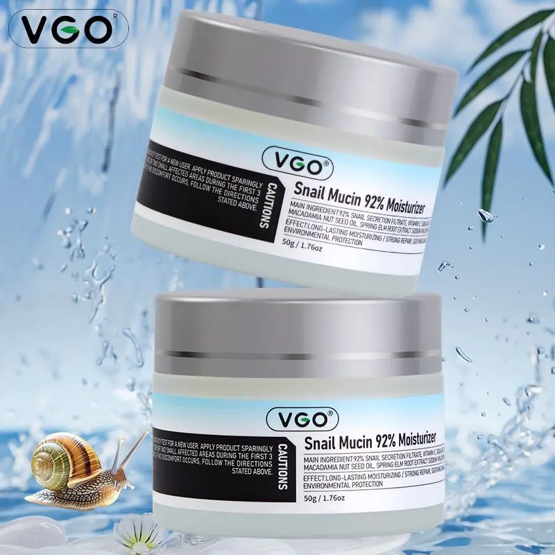 【Buy 30ml Vitamin C Serum Get 30ml Free】VGO Snail Mucin 92 Essence Moisturizer 150g Baba De Caracol Restorative Hydration B3 Cream for All Skin Types Alcohol Free Serum - Skincare Facial Radiance fluid  moisturizer colostrum  spray hydration kit