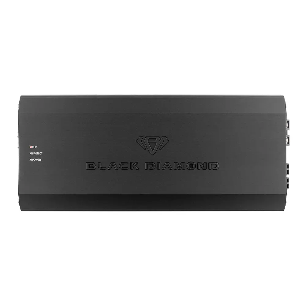 Black Diamond 1-Channel Class D Monoblock Audio Amplifier - Remote-Controlled, Adjustable Power, Thermal Safe, 1500W RMS at 1-Ohm, 50-220 Hz Subwoofer Compatible, 2000W Peak, Multi-Protection In-Car Auto Accessory