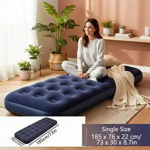 Single Size Air Mattress Inflatable Bed, Blow Up Mattress Camping Sleeping Pad
