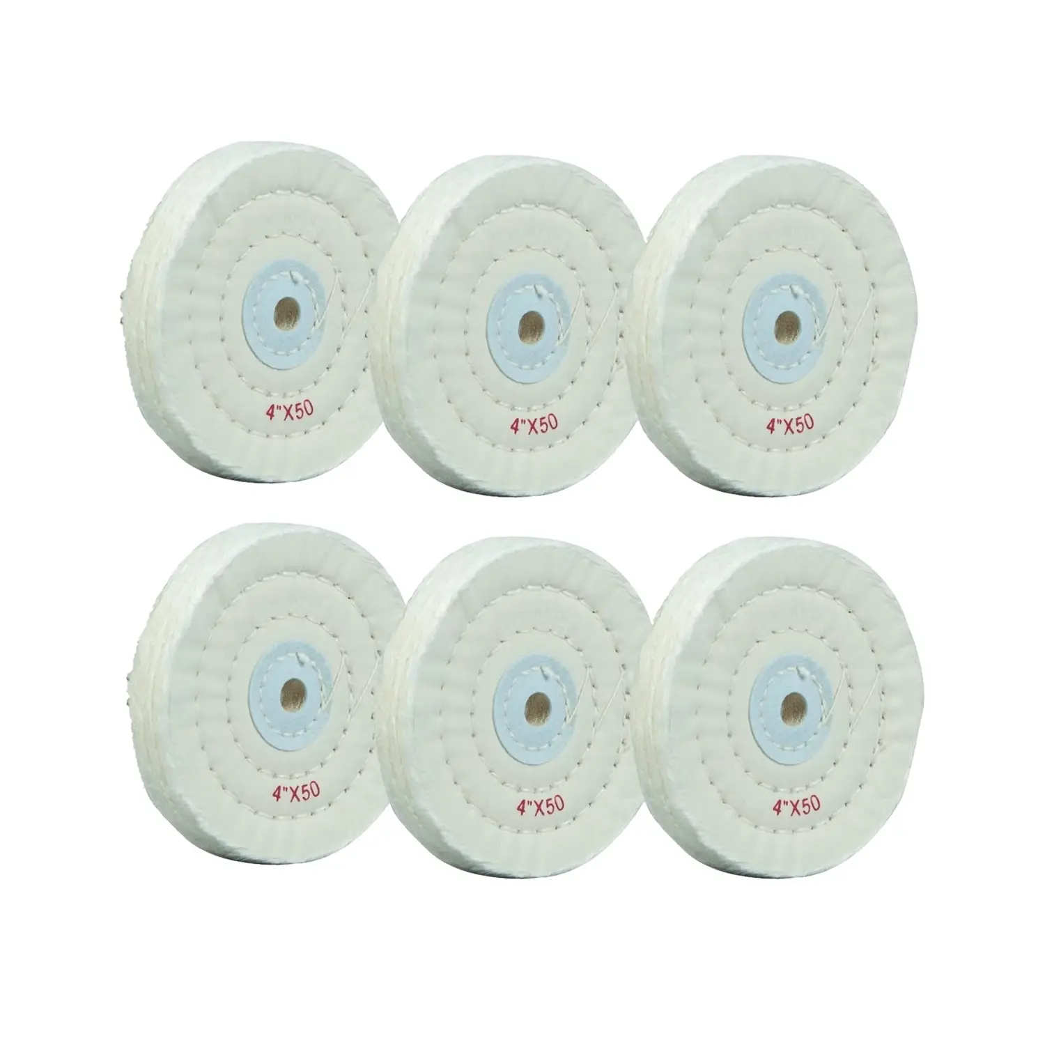 6Pcs/Set Polishing Wheel for Bench Grinder Buffing Wheel 4 inch White Cotton (50 Ply) for Buffer Polisher Medium Polish Pad with 1/2 Inch Arbor Hole,Christmas Party Gifts,Tools & Hardware