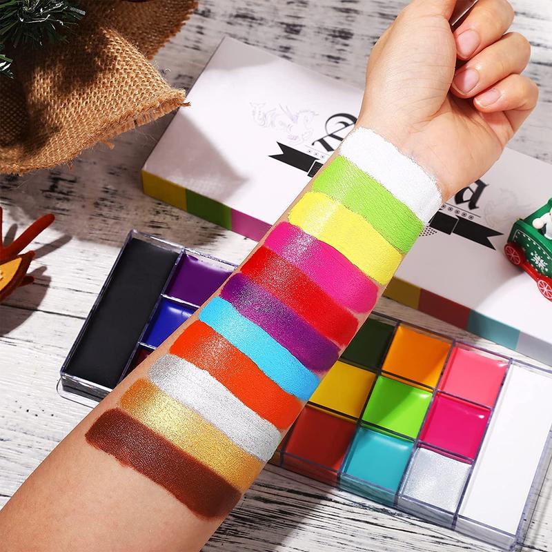 UCANBE Athena Face and Body Oil Paint Palette 20 Vibrant Colors Safe Non-Toxic for Kids Adults Cosplay Halloween Special Effects Makeup Kit