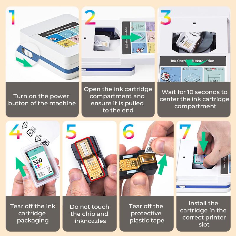 PP01 Portable Mini Color Wireless Mobile Printer, Instant Smartphone Photo Printer, Sticky-Back Photos, Bluetooth Compatible with iOS & Android Devices, Fun Editing App, Perfect Gift For Valentine's Day