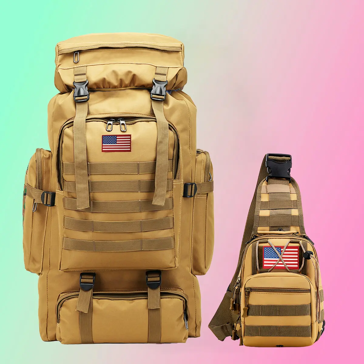 【Jumahe】Prepper Bags, 80L Big Forest Bugout Bags,Backpacks for Men,Large-capacity Travel Bags， Waterproof and Breathable Travel Backpack, Spend night Biggie Handbag, Rugged and Durable Men's Camouflage Backpack Hiking Camping Hunting Fishing，