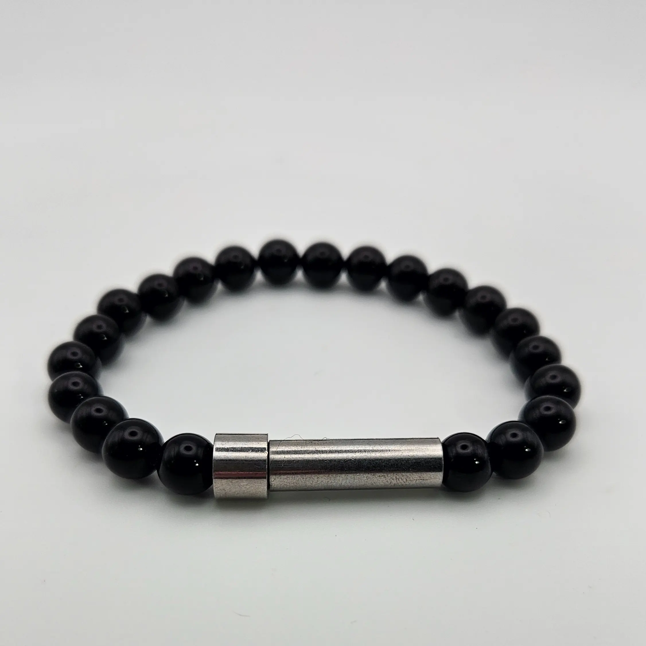 Manifestation Bracelet - Obsidian-Stretch Bracelet - Secret Capsule - Write your intentions, goals or secret message and carry it with you all day long.