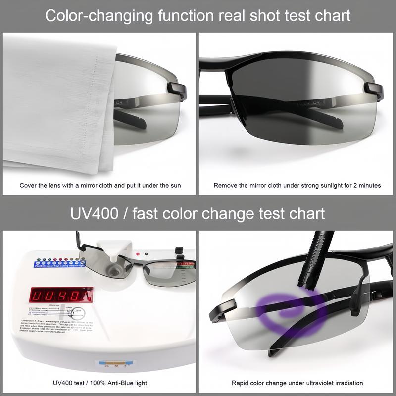 Paleshy Smart-Tint Sunglasses | Oversized Square Frame | 2-in-1 Day & Night | Polarized UV400 | Trendy Unisex Accessory