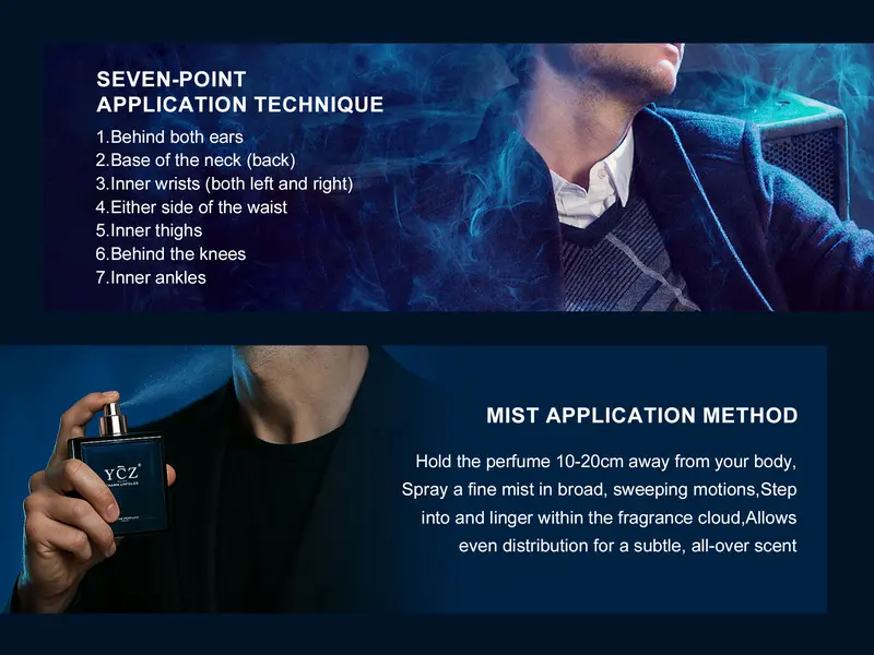 Product Introduction of YCZ Midnight Marine Man Eau de Parfum(100ml/50ml) Aromatic Marine with Cinnamon & Pink Pepper Notes Long Lasting Gift EDP for Bold Confidence Fragrance Warmth 15