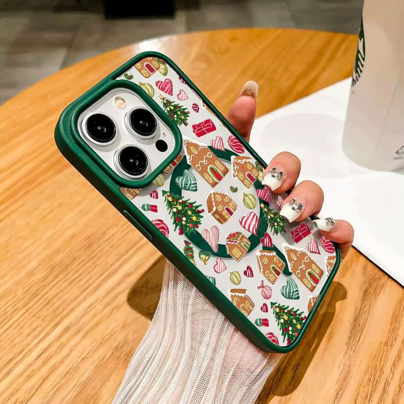 Phone Cases for iPhone 11-17/Pro Max/Air Plus Christmas Gingerbread Theme y2k Cased MagSafe Ready Anti-Fall Ultra-Thin TPU Protection Cover