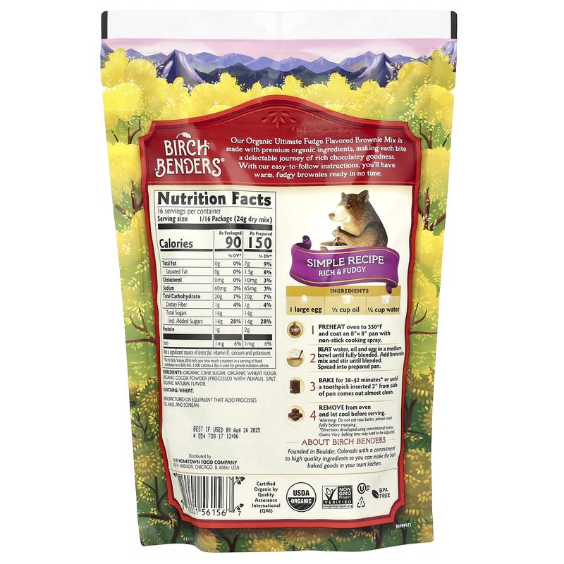 Birch Benders Brownie Mix, Organic Ultimate Fudge, 13.4 oz (380 g)