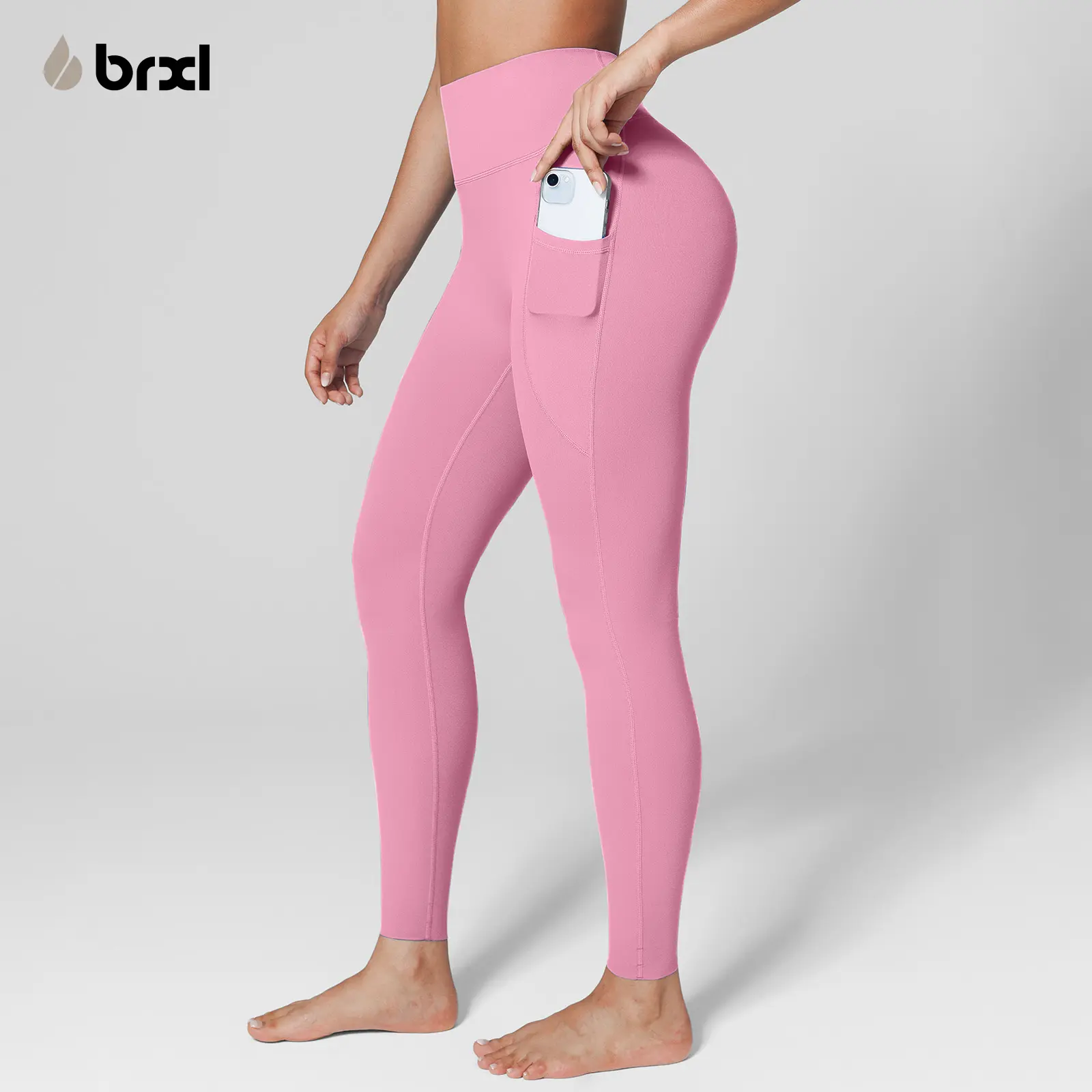 BRXL Women's Buttery Soft High-Waisted Athletic Leggings, Seamless 25" Flex Stretch with Pockets for Yoga, Tummy Control, Cotton Crotch Line, Yoga Leggings Pants, Yoga Gym Outfits,back to school,back to school haul