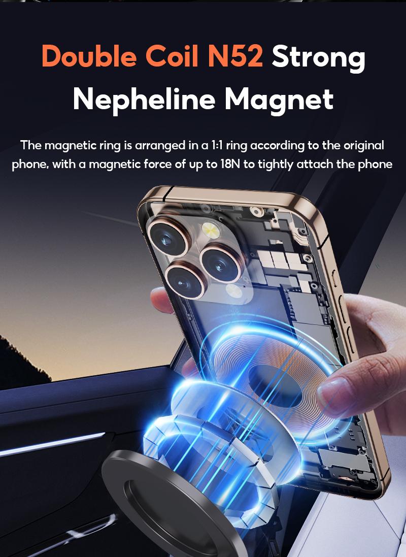 EYD VP05X Magnetic Vacuum Suction Phone Holder, 360° adjustable, strong magnetic adsorption, foldable, universal car and desktop stand.