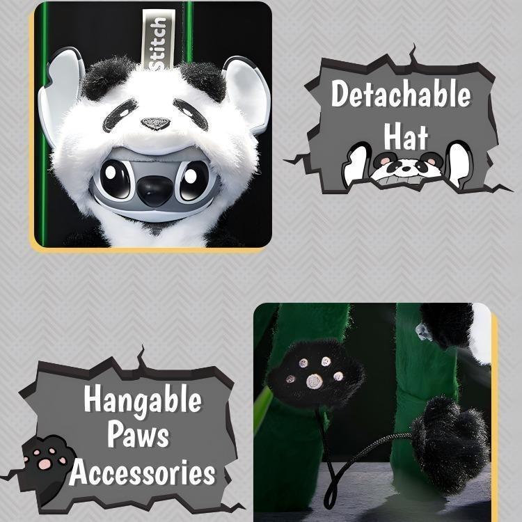 Disney Stitch Gen Z Street Style Series – Hang Card Edition Panda Plush | Removable Gloves & Fashion Outfits for Customizable Fun, A Poseable Collectible Blending Cool & Cute, Perfect Gift for Stitch Lovers,Best Gifts  genz street style Stuffed Animal