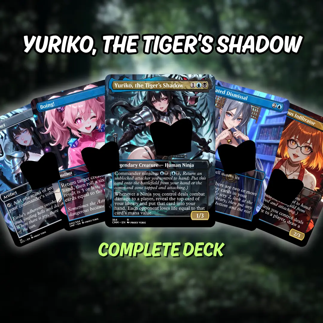 mtg yuriko commander deck Ninja - - Dimir Blue Black - EDH - 100 Card - Custom Magic The Gathering Deck Set Symbol Yuriko, the Tiger's Shadow Ninja