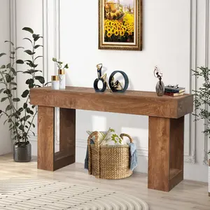 Garvee 63" Wood Console Table for Entryway, Rectangular Sofa Table Behind The Couch, Modern Farmhouse Console Tables for Entrance, Hallway, Living Room, Foyer