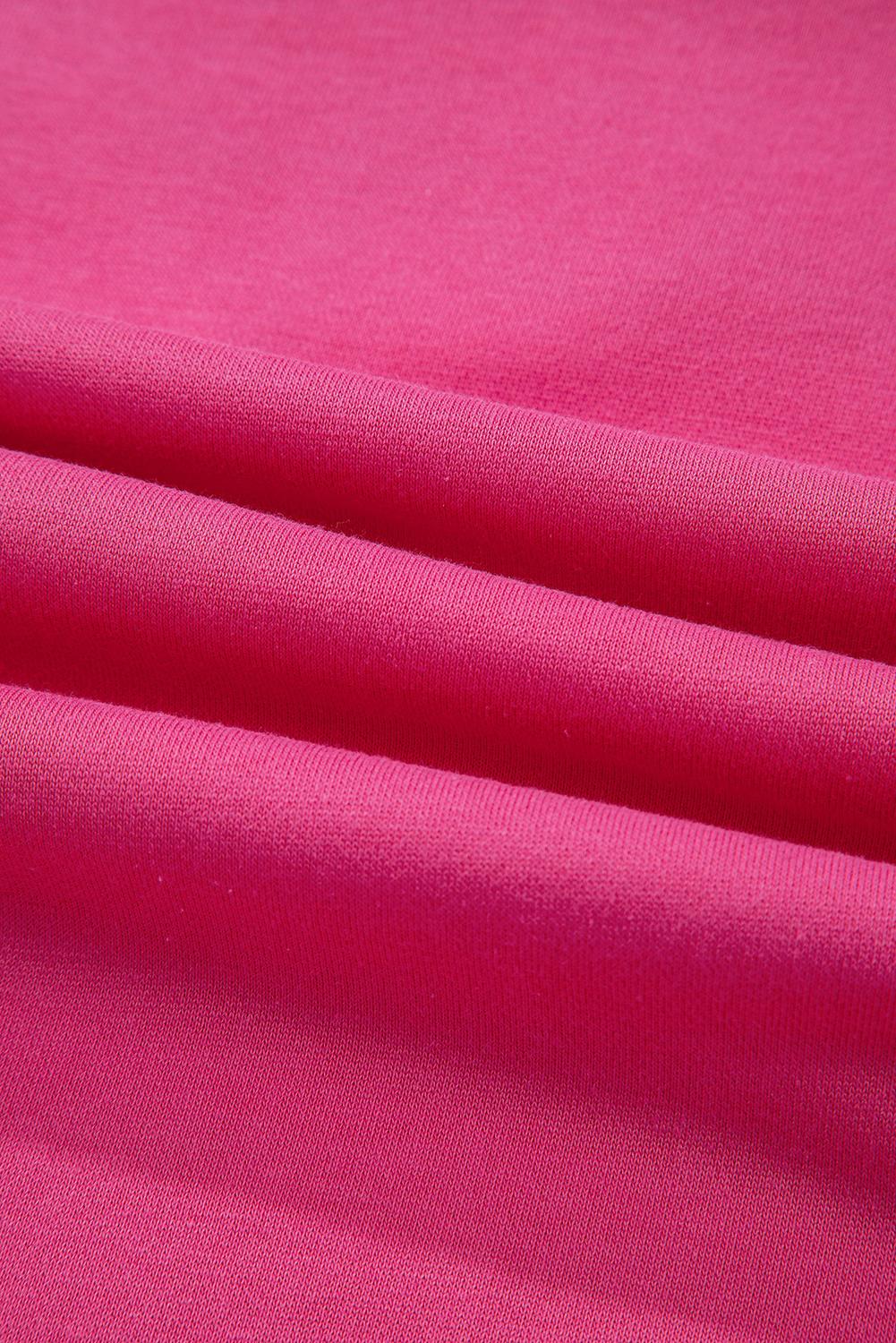 Mntaor Women's Rose Red Lucky Clover Embroidered Pullover Sweatshirt Perfect Gift & Lounge Essential