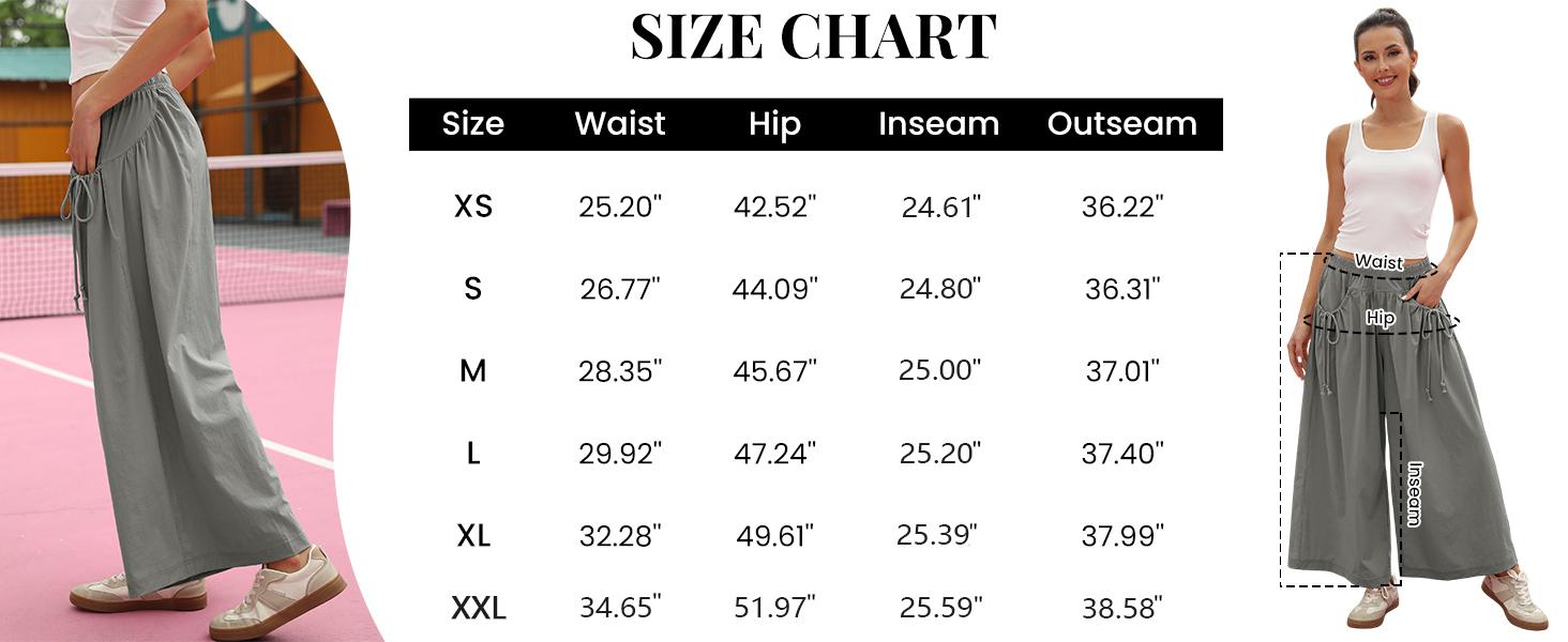 Tanming Women's Wide Leg Track Pants Spring Drawstring Pockets Loose Fit Elastic Waist Capri Hiking Parachute Pants Casual for Hyrox #SpringStatements