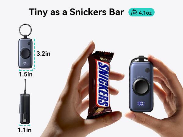 INIU P81 SnapGo Mini 5000mAh Power Bank with Built-in USB C Cable & Keychain for Apple Watch Ultra SE 2/3 Series iPhone Air 8 ~ 17 Airpods Series 20W Fast Charging Lightweight LED Display Portable Charger EDC Travel Battery Pack Phone Charger Perfect Gift