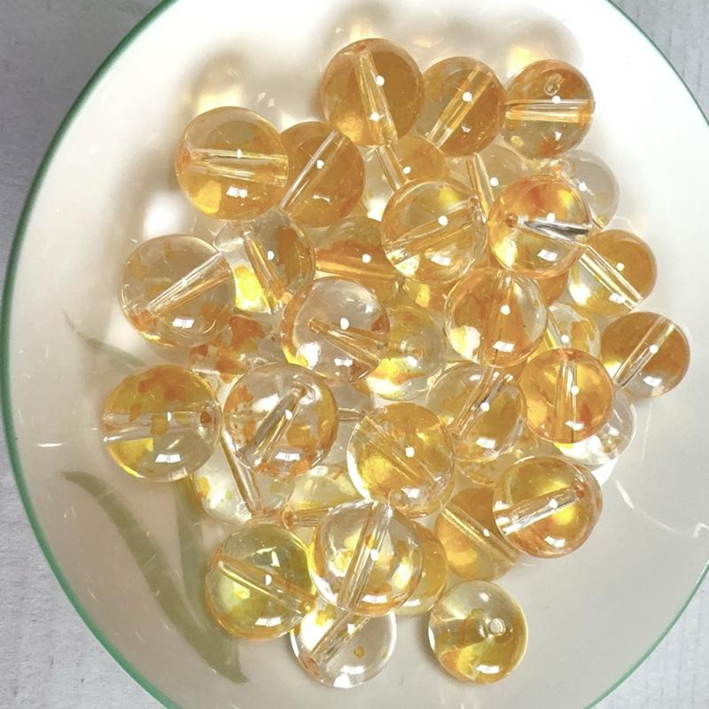 【A001 】DIY 14mm 40pcs Glass Beads Regular Crystal Beads Natural Semi-finished Versatile Bracelet Necklace Making Beads Making