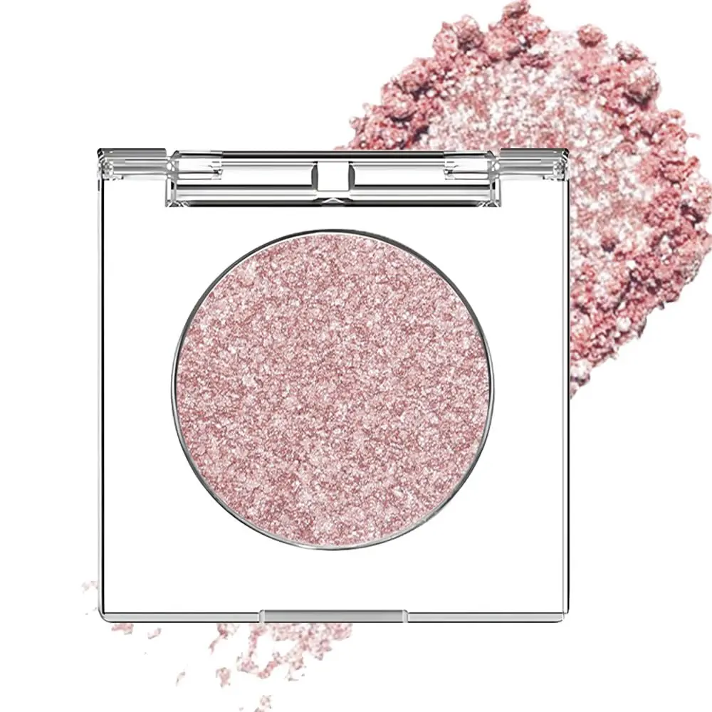 Monochrome Shimmer Glitter Eyeshadow Palette - Pink Rose Gold Metallic Single Shade Cosmetic for Older Women, Highly Pigmented, Long-Lasting, Natural-Looking Eye Makeup, Vegan & Cruelty-Free, Pink Glitter Eyeshadow, Glitter Finish Eyeshadow