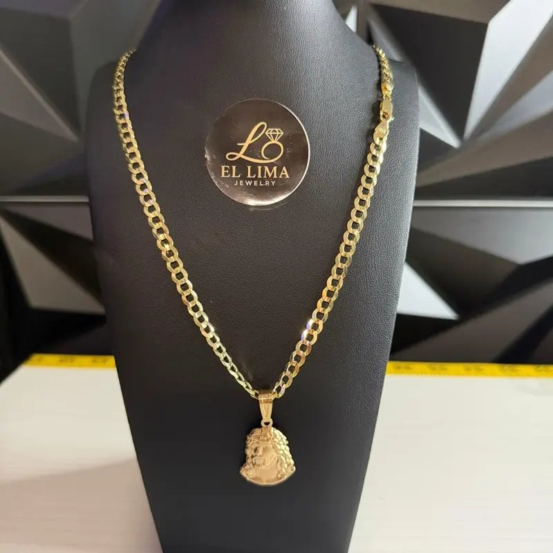 Cadena Cubana oro 10 corte de brillo