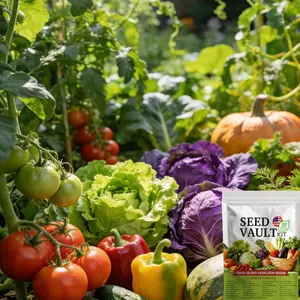 Vegetable Seed Vault Kit – 35 Heirloom Varieties for Easy Home Growing, Emergency Gardening & Year-Round Planting
