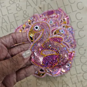 Sequin Flamingo Hat Patch (1 Patch)