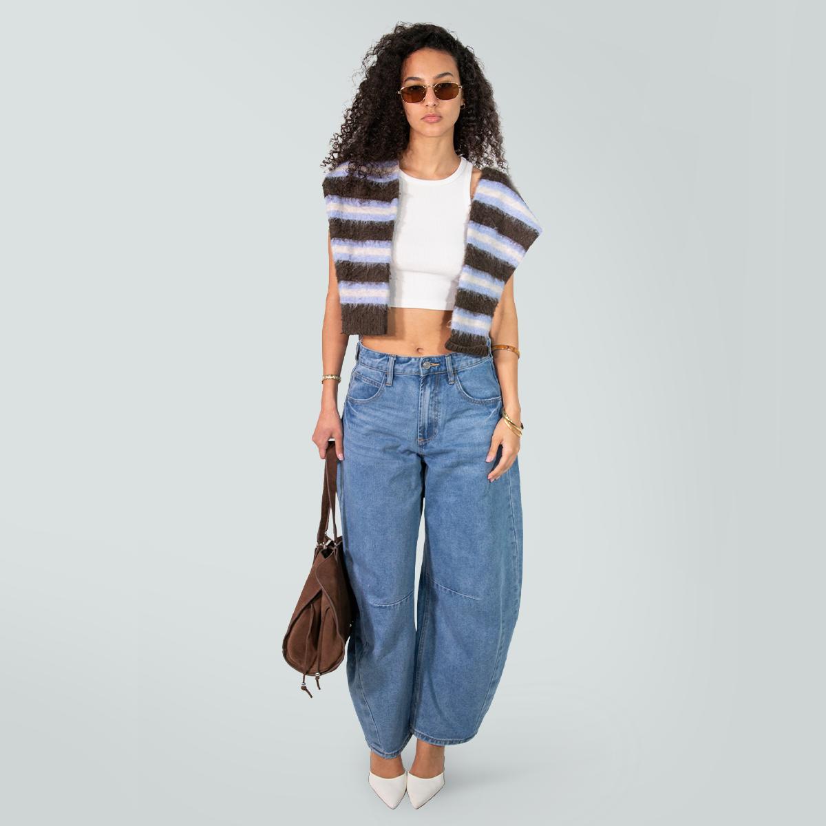 Blake Non-Stretch High Waist Barrel Jeans Oversized Silhouette Womenswear Bottom Casual Rigid Denim Pants Spring Outfit Basic Streetwear BM003 Blake Non-Stretch High Waist Barrel Jeans Oversized Silhouette Womenswear Bottom Casual Rigid Denim Pants Spring Outfit Basic Streetwear BM003