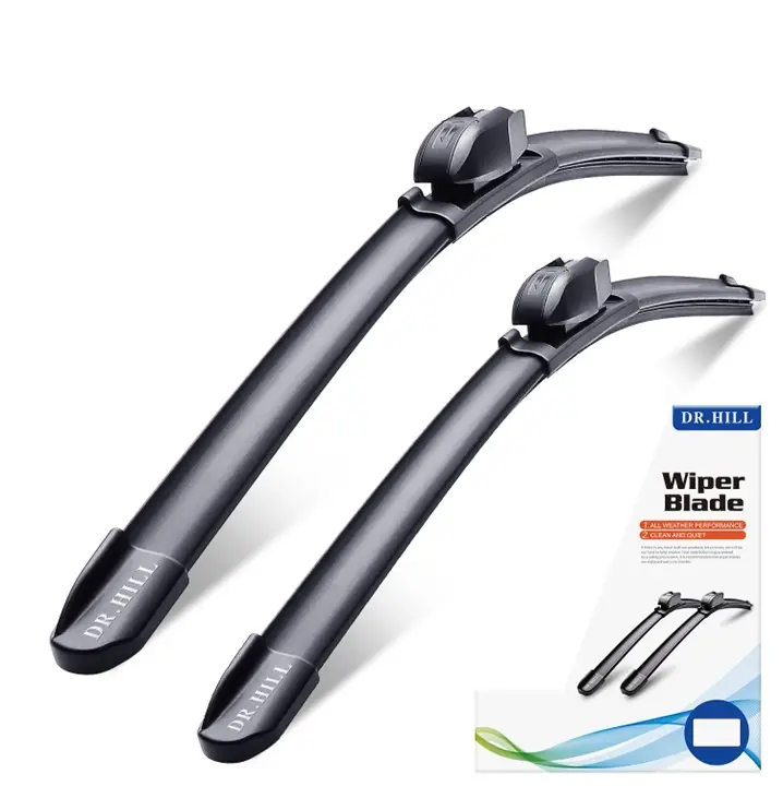 DR.Hill Car Windshield Wipers Blades (Set of 2) - OEM-Quality Premium Car Parts, All-Weather Rubber Squeegee for Smooth Clean Wipe & Quiet Operation, Multifunctional Adapters, Replaceable Refills for Double Service Life, Vehicle Wipers Replacement