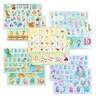 40-Mat Pack Colorful BPA-Free Disposable Non-Skid Rectangle Placemats & Coasters, Animals Set 01 - Placemats with Alphabet/Numbers, Dinosaur, Mermaid Designs, for Toddlers, Restaurant & Travel Learning Tableware