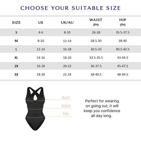 Shapellx Smart Sculpt Plunge Cutout Swimsuit | One-Piece with Criss Cross Back & Off-Shoulder Neckline Bodycon Swim Bodysuit