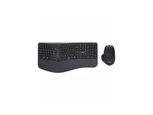 Adesso WKB-7500CB Keyboard & Mouse - USB Type A Membrane/Scissor Wireless RF 2.40 GHz Keyboard - 104 Key - English (US) - USB Type A Wireless RF Mouse - Laser/Optical - 1600 dpi - 2 Button - Scrol