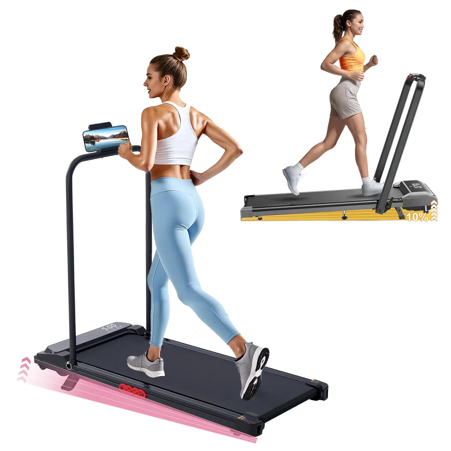 3-in-1 Foldable Under Desk Walking Treadmill Mat - Home Workout Exercise Machine with Handles, Remote Control, LED Screen, 350 lbs Capacity, Portable Lightweight Home Gym Equipment,summerwins,dorm essentials,home decor