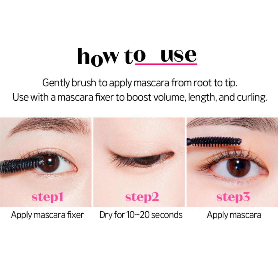 [ETUDE Official] Curl Fix Mascara BOGO | Buy 1 Get 1 Free | 2 Mascaras | #01 BLACK & #04 Volume | 24H Smudge Proof Curl | Volumizing & Lengthening | Waterproof Formula