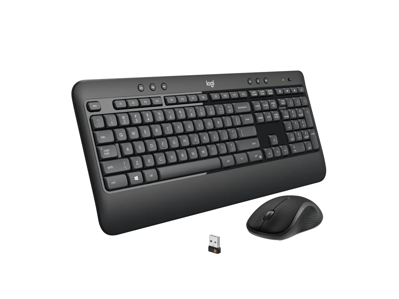 Logitech MK540 Wireless Keyboard Mouse Combo - USB Wireless RF Keyboard - Black - USB Wireless RF Mouse - Optical - 1000 dpi - 3 Button - Scroll Wheel - QWERTY - Black